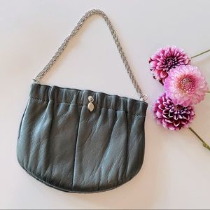 Madewell Gray Leather Mini Chain Shoulder Bag